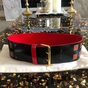Brand new Marni Black/Brown/Red Leather belt Small